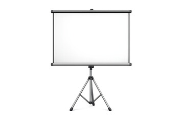 Projector screen blank white canvas on tripod