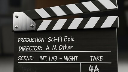 Production Clapperboard for Filming Scene