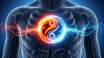 Yin yang energy balance in human body