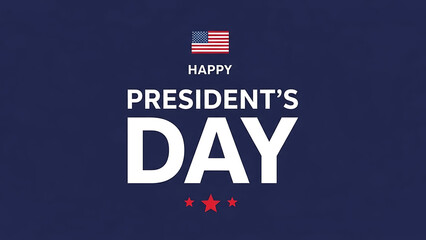 Happy President's Day with American flag on navy blue background