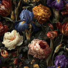 Dark Vintage Floral Pattern