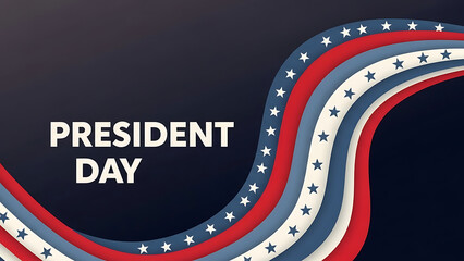 President Day celebration with patriotic wavy stripes