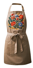 Vibrant floral embroidered apron for cooking and gardening
