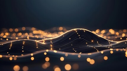 Big Data Abstract 3D visualization of big data streams flowing through a digital grid.