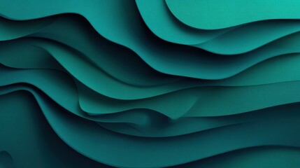 vibrant teal green fluid waves in modern design colorful layered shapes creating a smooth and creative flow texture for a dynamic panorama background