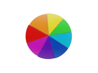 Fototapeta premium A comprehensive color wheel displaying primary and secondary hues isolated on transparent background