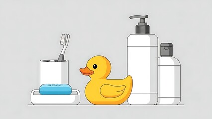 Bathroom Supplies and Rubber Duck