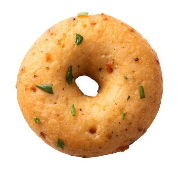 Top View of Indian Medu Vada Isolated on Transparent White Background