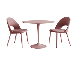 Modern pink chair table set with round table 