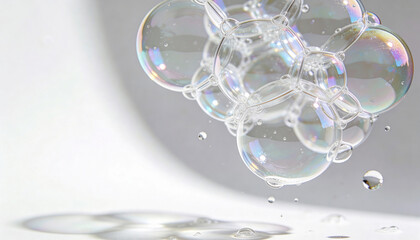 Soap Bubbles Floating and Reflecting Light
