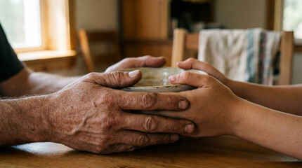 Hands Holding Bowl Together