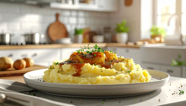 Kartoffelp&uuml;rree mit brauner Sosse