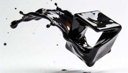 Black Liquid Splash Frozen in Motion