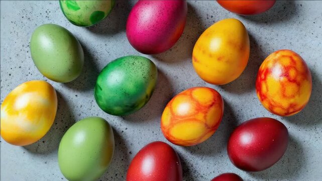 A collection of vibrant eggs in a variety of colors.