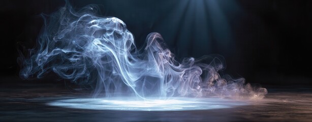 Fototapeta na wymiar smoke rising from glowing circle