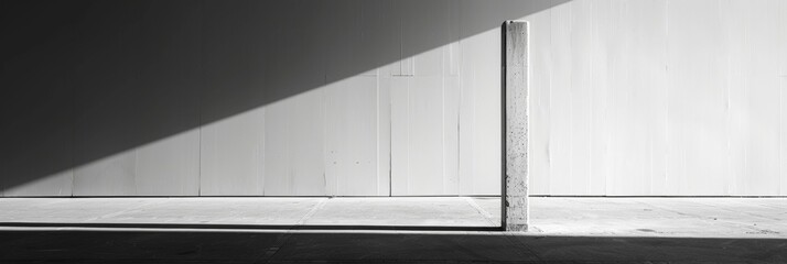 A minimalist composition of a single column with its perfectly straight lines and simple design radiating a sense of minimalistic beauty. Black and white art