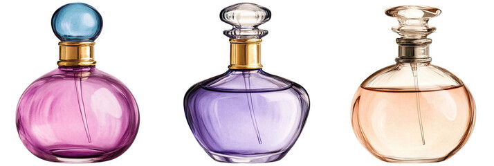 Trio round perfume bottles
