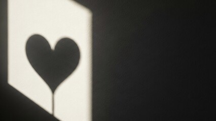 Heart shape balloon shadow on wall