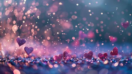 Valentines day background with transparent hearts.	
