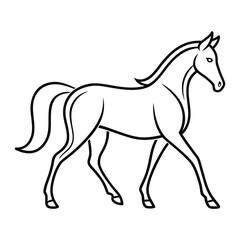 Horse Outline Vector Icon, Minimalist Equestrian Line Art for Ranch and Sport Design