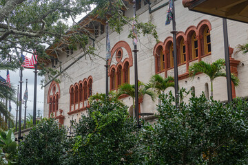 Fototapeta premium Cultural heritage architecture in St Augustine Florida showing historic urban environment