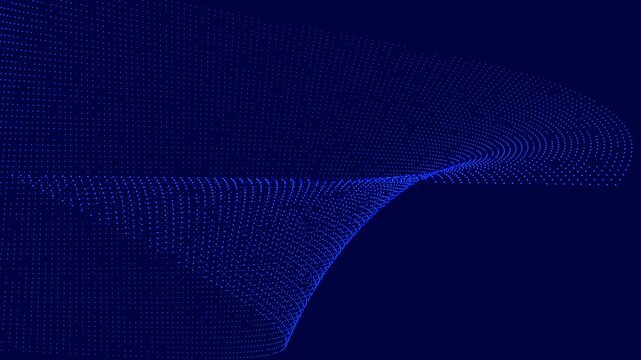 Overlap spiral of small blue dots forms a mesmerizing wave a seamless and abstract gradient.
