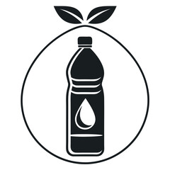 Silhouette healthy lifestyle nutrition water bottle.