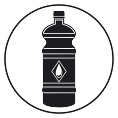 Silhouette healthy lifestyle nutrition water bottle.