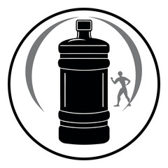 Silhouette healthy lifestyle nutrition water bottle.
