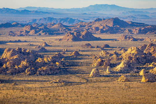 Valley and road view from Ryan Mountain Trail