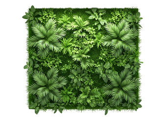 Lush green vertical garden panel