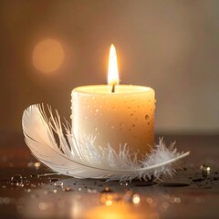 Feather Candle Serenity