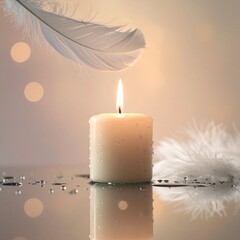 Feather Candle Serenity