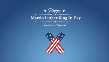 Vibrant graphic illustration celebrating a national day of observance for civil rights, featuring patriotic flag designs and inspirational text on a blue background