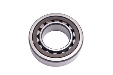 A close-up of a ball bearing. Industrial metal products. Actual photo on a white background.