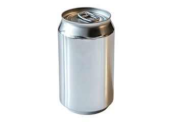 Silver drink can with tab on dark background