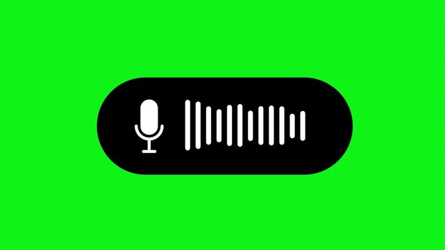 Voice Assistant Microphone Audio Wave Animation on Green Screen
Voice Recording and Sound Visualization UI Element for Apps, Technology, and Media Videos