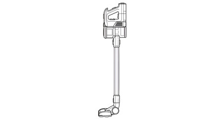 Fototapeta premium Modern Stick Vacuum Cleaner Line Art Illustration