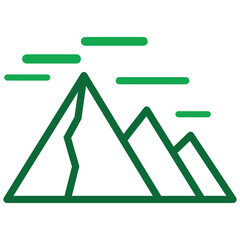 simple green mountain landscape with clouds