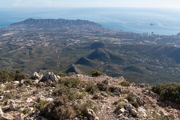 Benidorm and Sierra Gelada from Puig Campana, Alicante