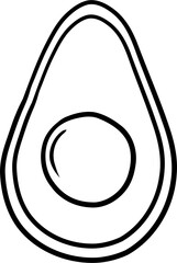 Avocado Hand Drawn Line Art Illustration