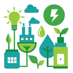 green energy icons