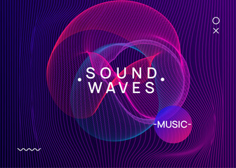 Party Background. Discotheque Festival Element. Pink Sound Flyer. Edm Set. Green Night Club Design. Nightclub Audio Invitation. Electro Vector. Blue Party Background