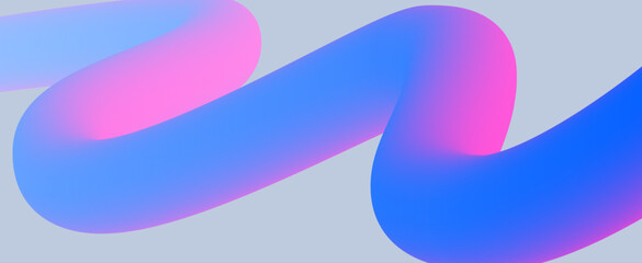 3d Gradient Shape. Beautiful Abstract Liquid Fluid Background. Color Design For Creative Bg. Trendy Motion Banner With Futuristic Swirl Pattern. Blue And Purple 3d Gradient Shape.