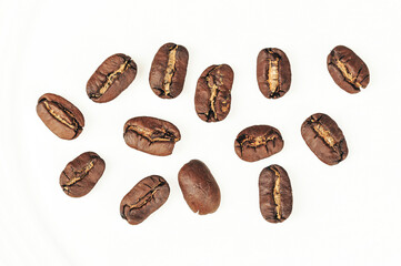 coffee beans on a white background