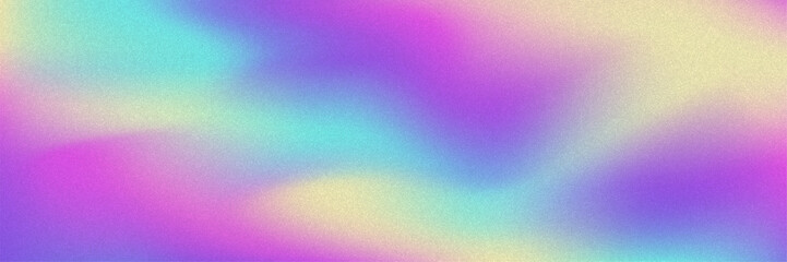 Noise Gradient Background. Abstract Grainy Bg In Pink, Purple And Blue Colors. Iridescent Hologram. Pearlescent Holographic Texture With Rainbow Foil. Watercolour Splash In Pearl Mesh Style