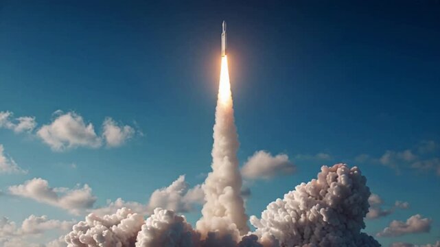 rocket in the sky