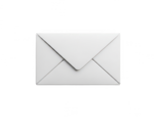 Sealed white envelope ready for delivery isolated on transparent background