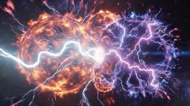 Electric Orbs Explode in Space with Lightning