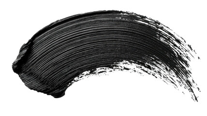 Semicircle swipe of textured black substance